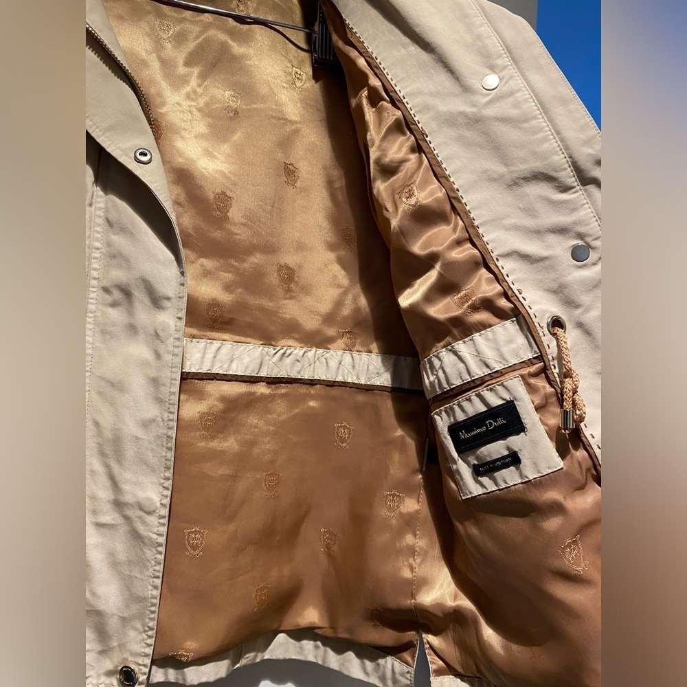 Massimo Dutti Short Beige Utility Jacket Coat Large Size 10 perfect - Picture 5 of 9
